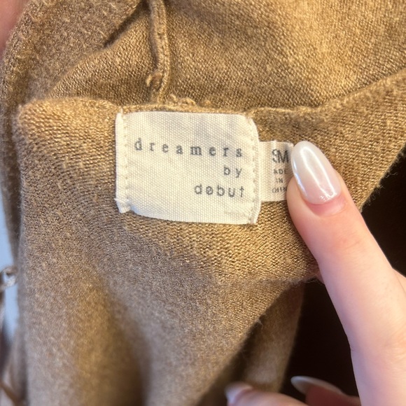 Dreamer by debut S/M tan cardigan with pockets - Picture 5 of 5